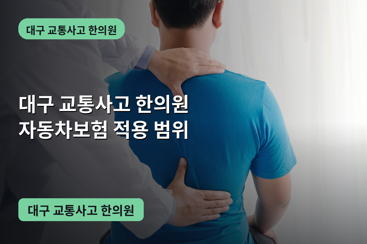 대구 교통사고 한의원 자동차보험 적용 범위